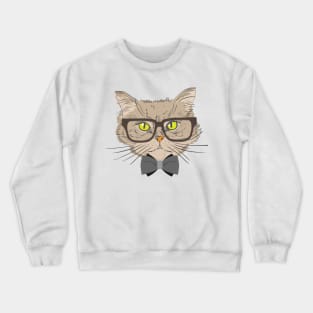 Hipster Cat Kitten Spectacles Eye Glasses Funny Cute T-Shirt Crewneck Sweatshirt